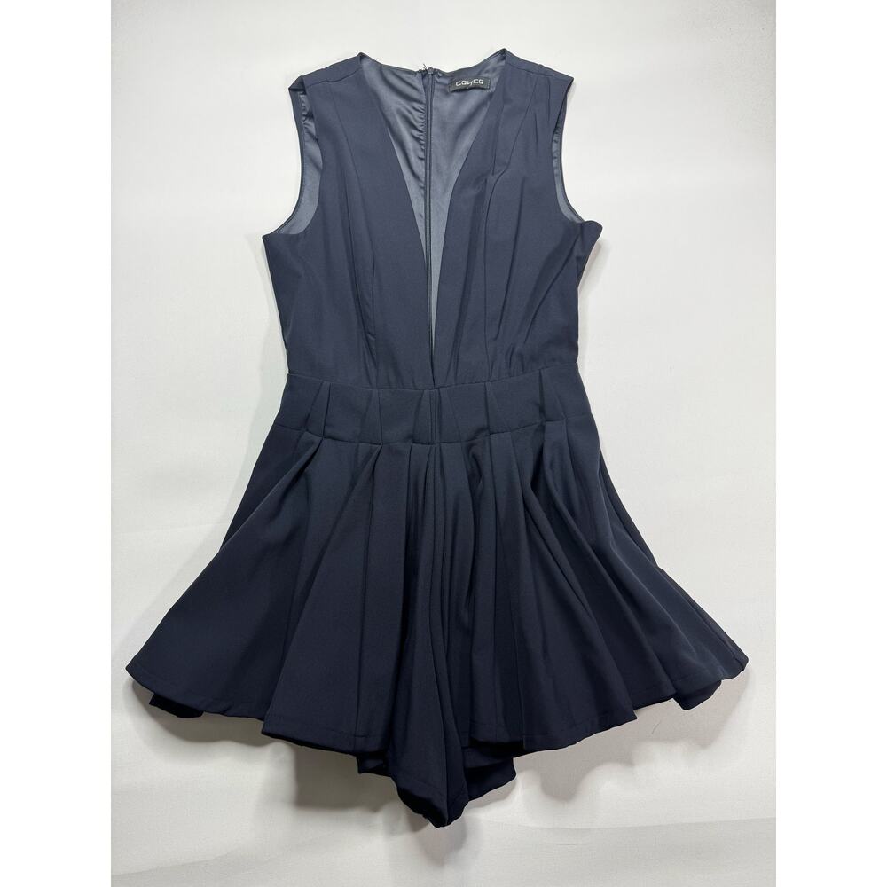 CQ by CQ Women's Navy Blue Deep V Neckline Flare Skort Dress - Size M - Picture 3 of 5